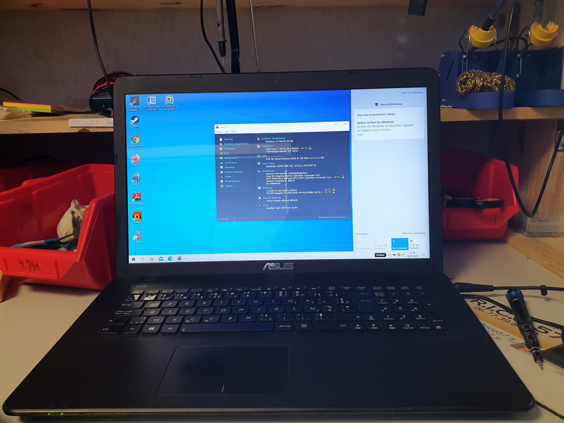 Écran LCD 17,3" Pour Asus X751L - WXGA++ 1600x900, 30 Broches, Occasion Testé (Grade A/B/C)